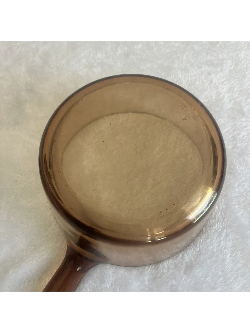 VINTAGE VISIONS CORNING Amber Glass 1.5L Saucepan With Lid 7 Inch. Great Quality